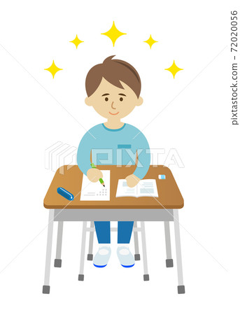 努力學習一個耀眼的小學學生的插圖形象 努力學習一個耀眼的小學學生的插圖形象 72020056