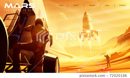 missions on the mars that has the space shuttle is landing on the Mars surface for landing page template 72020186