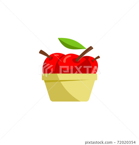 Red apple Fruit Bucket Sign Illustration Isolated 72020354