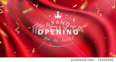 Red curtain background. Grand opening event... - Stock Illustration  [72020508] - PIXTA