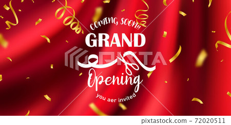 Red curtain background. Grand opening event... - Stock Illustration  [72020511] - PIXTA