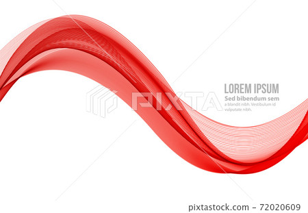 Vector red abstract wave design element. Smoke lines Vector red abstract wave design element. Smoke lines 72020609