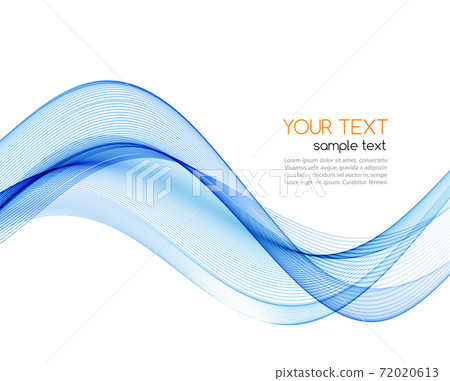 Vector blue abstract wave design element. Smoke lines Vector blue abstract wave design element. Smoke lines 72020613