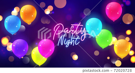 party color balloons Glow, confetti concept design template holiday Happy Day, background Celebration Vector illustration. party color balloons Glow, confetti concept design template holiday Happy Day, background Celebration Vector illustration. 72020728