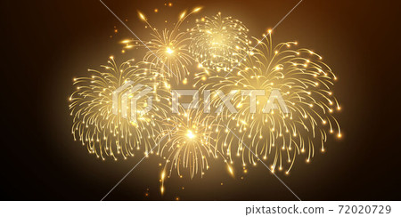 firework and christmas themed Celebration party Happy New Year Gold background design. firework and christmas themed Celebration party Happy New Year Gold background design. 72020729