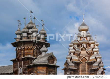 Famous wooden buildings on the island Kizhi Russia 72023409