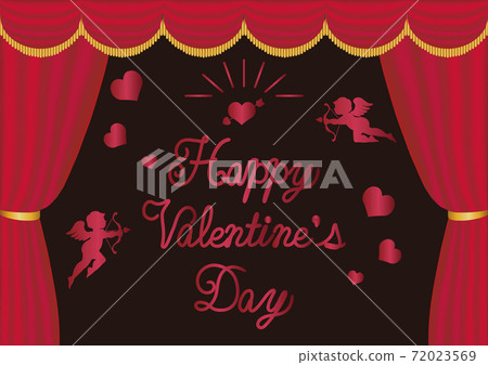Valentine logo gift curtain background illustration material 72023569