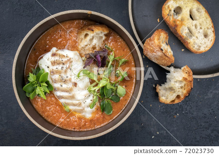 Traditional French fish soup with codfish and crouton  72023730