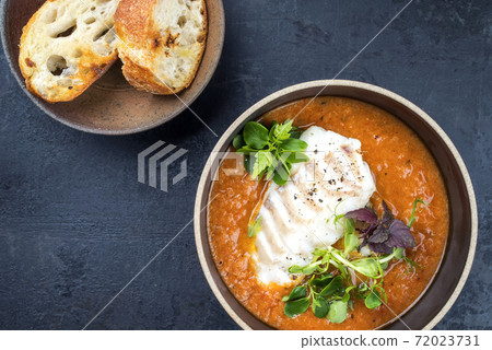 Traditional French fish soup with codfish and crouton  72023731