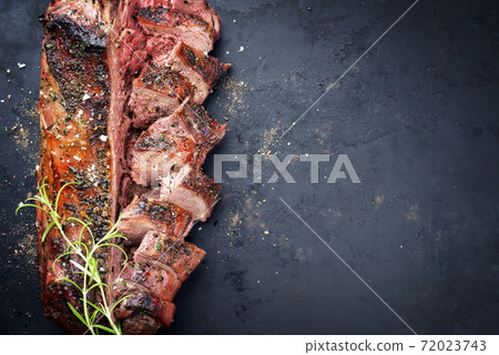 Traditional barbecue aged saddle of venison marinated 72023743