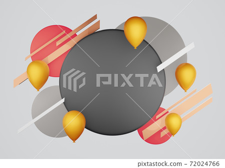 Abstract Modern Circle Geometric and Balloon Background 3D Rendering 72024766