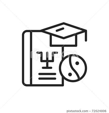 Psychology black line icon. Outline pictogram for web page, mobile app, promo. 72024806