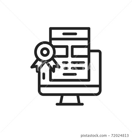 Web design courses black line icon. Outline pictogram for web page, mobile app, promo. Web design courses black line icon. Outline pictogram for web page, mobile app, promo. 72024813