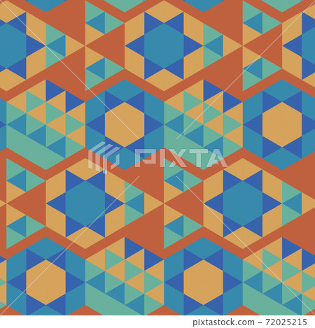 Seamless geometric pattern with the image of triangles, rhombuses, squares, stars. Vector design for web banner, business presentation, brand package, fabric, print, wallpaper 72025215