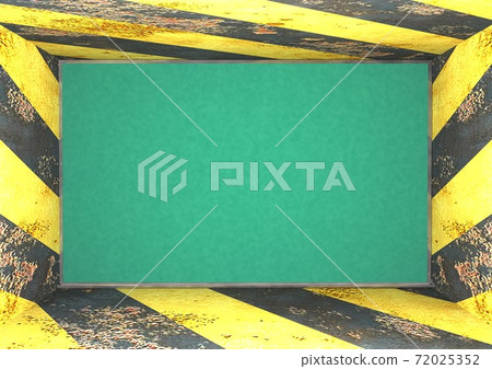 During construction Maintenance Danger No entry Caution Frame Blackboard Frame Notice Bulletin board background 72025352
