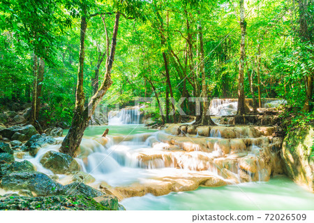 Erawan Waterfall, Erawan National Park at Kanchanaburi in Thailand 72026509