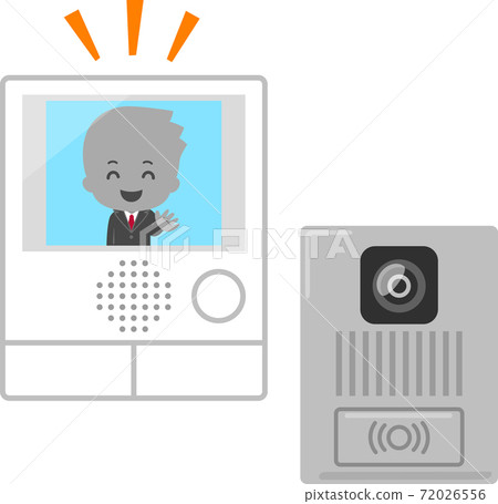 A man in a suit on an intercom monitor - Stock Illustration [72026556 ...