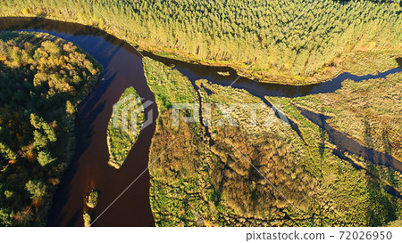 Aerial wiev of natural river Aerial wiev of natural river 72026950