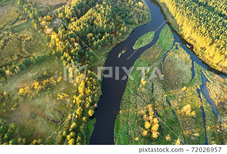 Aerial wiev of natural river Aerial wiev of natural river 72026957