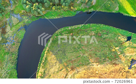 Aerial wiev of natural river 72026961