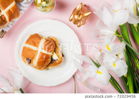 Easter Breakfast with Hot Cross Buns 72029456