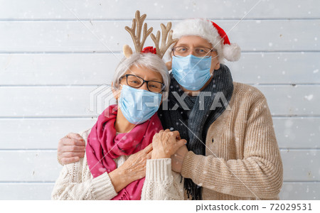 Winter portrait of senior couple Winter portrait of senior couple 72029531