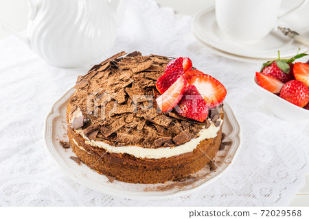 Coffee cake, Strawberries and Coffee Coffee cake, Strawberries and Coffee 72029568