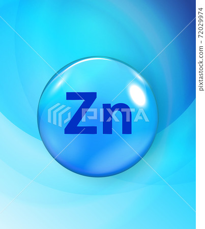 Mineral Zn Zink blue shiny pill capsule icon. Vector Illustration Mineral Zn Zink blue shiny pill capsule icon. Vector Illustration 72029974