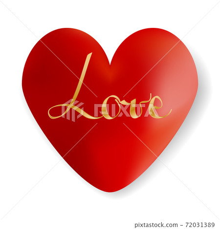 Red heart isolated on white background. Happy... - Stock Illustration ...