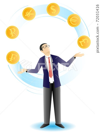 Businessman juggling coins vector illustration Businessman juggling coins vector illustration 72031416