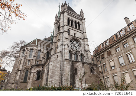 Saint Peters Cathedral facade. Geneva Saint Peters Cathedral facade. Geneva 72031641