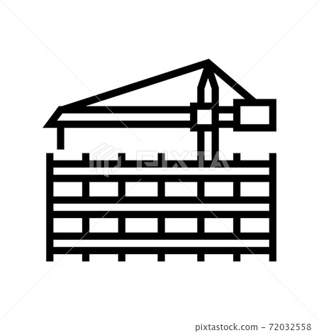 crane floor installation line icon vector illustration crane floor installation line icon vector illustration 72032558