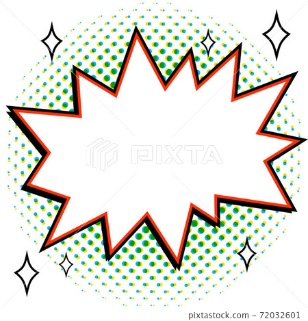 Pop art styled speech bubble template for your design. Comics pop-art style empty bang shape on a multi color halftone. 72032601