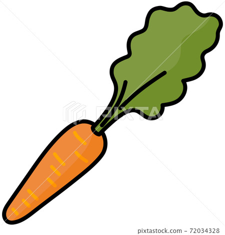 1 carrot with leaves Cut illustration Material / Carrot / Carrot 72034328