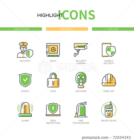 Security - modern line design style icons set Security - modern line design style icons set 72034343