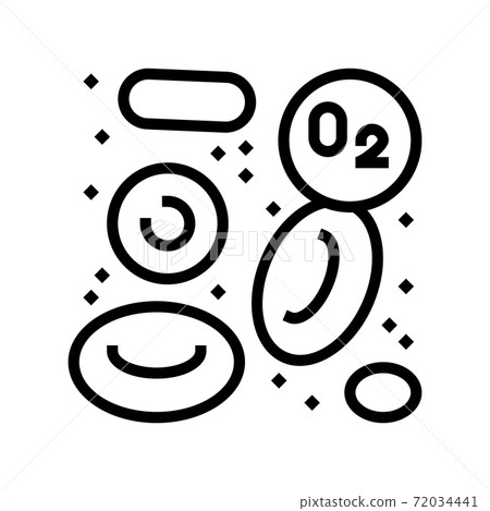 blood with oxygen line icon vector illustration blood with oxygen line icon vector illustration 72034441