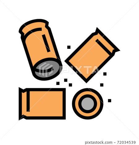 bullet cartridge and powder color icon vector illustration bullet cartridge and powder color icon vector illustration 72034539