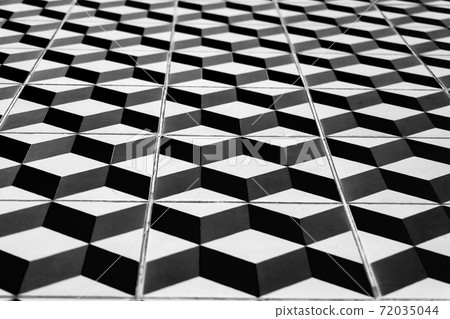 Repeating geometric patterns of dice on the floor of ceramic tile. Repeating geometric patterns of dice on the floor of ceramic tile. 72035044