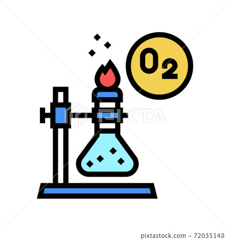 chemistry research oxygen color icon vector illustration 72035148