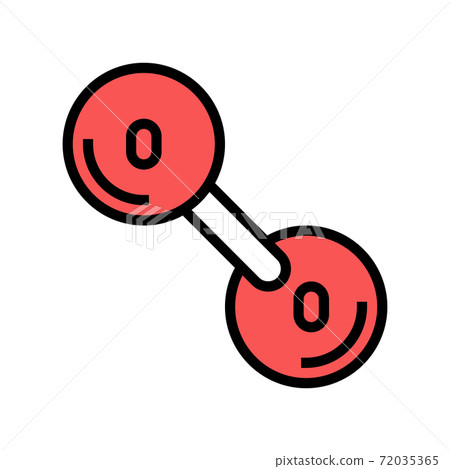 oxygen molecule color icon vector illustration 72035365