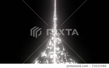 Ray of plasma laser beam light space 3D rendering 72035466