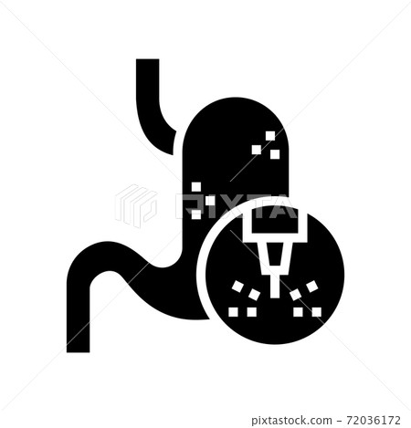 stomach laser medical treatment glyph icon vector illustration 72036172