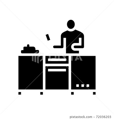 chef cooking meat glyph icon vector illustration 72036203