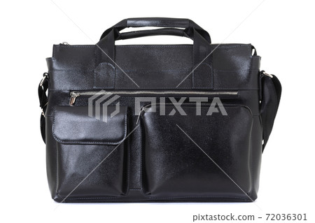 classic mens business bag close up on white clean background 72036301
