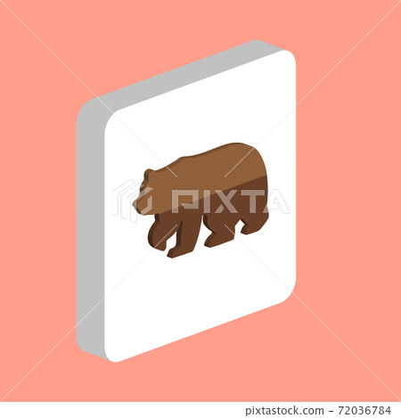 Bear Simple vector icon. Illustration symbol design template for web mobile UI element. Perfect color isometric pictogram on 3d white square. Bear icons for business project. 72036784