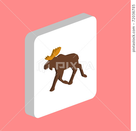 Moose Simple vector icon. Illustration symbol design template for web mobile UI element. Perfect color isometric pictogram on 3d white square. Moose icons for business project. 72036785