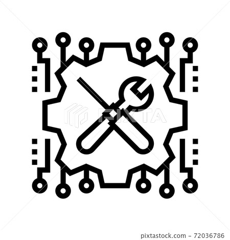meachanical fix incident line icon vector illustration 72036786