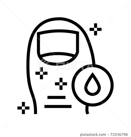 healthy clean toe nail, hygiene line icon vector illustration 72036796