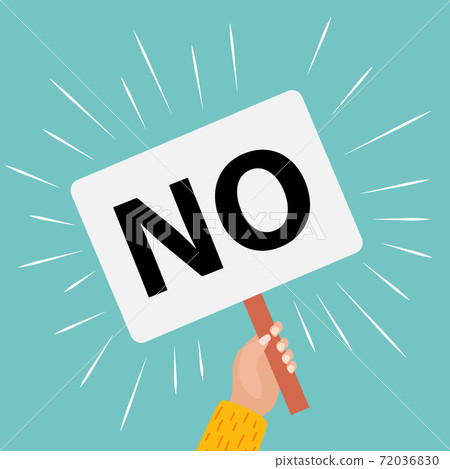 Hands holding placard with NO word background.... - Stock Illustration ...