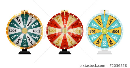 Wheel of Fortune, Lucky Icon collection set. Vector Illustration Wheel of Fortune, Lucky Icon collection set. Vector Illustration 72036858